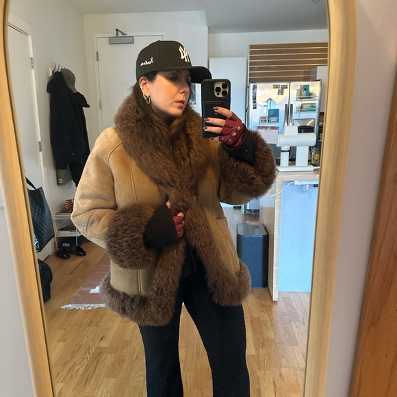 Vintage Genuine Suede Sheepskin Shearling jacket - Picture 6 of 8